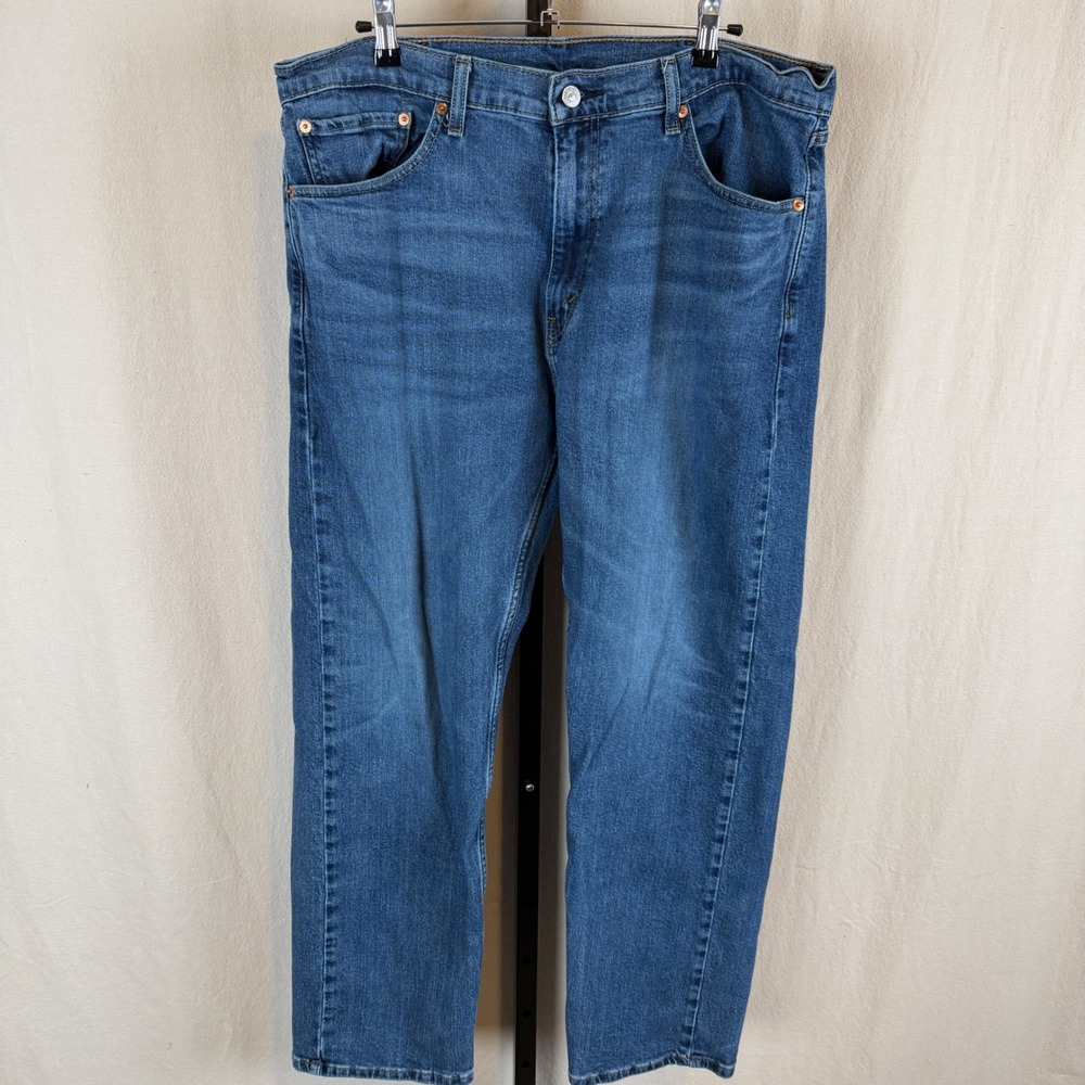 Levis 505 Regular Fit Mens Jeans Blue Medium Wash Denim 38x32 Actual 37x29